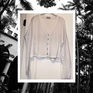 White Boxy Cardigan